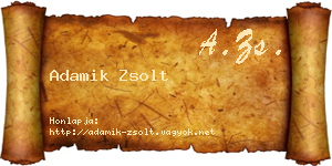 Adamik Zsolt névjegykártya